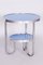 Small Czech Blue Bauhaus Table in Chrome from Kovona, 1930s, Image 1