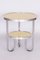 Small Czech Yellow Bauhaus Table in Chrome from Kovona, 1930s, Image 1