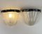 Murano Glas Wandlampen mit schwarzem Rand, 1980er, 2er Set 2