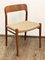 Sedie Mid-Century in teak nr. 56 e 75 di Niels Møller per JL Mollers, Danimarca, anni '50, set di 6, Immagine 6