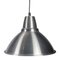 Lámpara colgante industrial de aluminio cepillado, años 60, Imagen 1