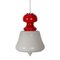 Space Age White and Red Pendant Lamp, 1970s, Image 1