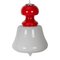 Lámpara colgante era espacial en blanco y rojo, años 70, Imagen 3