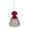 Space Age White and Red Pendant Lamp, 1970s 5