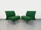 Grüne Vintage Stühle mit Metallbezug von Airborne, 1980er, 2er Set 1
