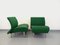 Grüne Vintage Stühle mit Metallbezug von Airborne, 1980er, 2er Set 2