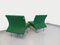 Chaises Vintage en Tissu Vert et Métal de Airborne, 1980s, Set de 2 3