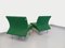Grüne Vintage Stühle mit Metallbezug von Airborne, 1980er, 2er Set 3