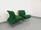Grüne Vintage Stühle mit Metallbezug von Airborne, 1980er, 2er Set 4