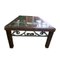 Mid-Century Spanish Rustic Wrought Iron, Wood and Crystal Coffee Table 6