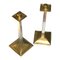 Brutalist Brass and Iron Candleholders by David Marshall from David Wiseman, Set of 2 9