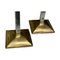 Brutalist Brass and Iron Candleholders by David Marshall from David Wiseman, Set of 2 7