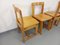 Vintage Italian Brutalist Sled Chairs in Elm by Silvio Coppola, 1970s, Set of 4 8