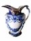 English Victorian Style White, Blue and Gold Porcelain Pitcher, 1880s 1