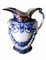 English Victorian Style White, Blue and Gold Porcelain Pitcher, 1880s, Image 1