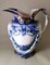 English Victorian Style White, Blue and Gold Porcelain Pitcher, 1880s 2