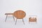 Chaise Bol Mid-Century en Rotin avec Table d'Appoint et Porte-Revues, Italie, 1950s, Set de 3 3