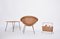 Mid-Century Italian Rattan Bowl Chair with Side Table and Magazine Rack, 1950s, Set of 3 4