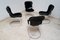 Dining Room Chairs in Chrome and Black Leather, Italy, 1970s, Set of 4 7