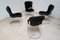 Dining Room Chairs in Chrome and Black Leather, Italy, 1970s, Set of 4, Image 7