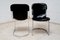 Dining Room Chairs in Chrome and Black Leather, Italy, 1970s, Set of 4, Image 2