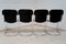Dining Room Chairs in Chrome and Black Leather, Italy, 1970s, Set of 4, Image 8