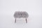 Mid-Century Modern Danish Stool Reupholstered in Grey Sheep Skin, 1950s 9