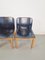 Black Leather Dining Chairs attributed to Afra & Tobia Scarpa, 1970s, Set of 4 9