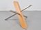 Postmodern Cross Leg Coffee Table in Wood and Glass, Italy, 1990s 6