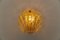 Lámpara de pared pesada de concha de cristal hielo dorado de Limburg, años 60, Imagen 3