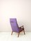 Scandinavian Armchair with Purple Fabric, 1960s 7
