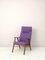 Scandinavian Armchair with Purple Fabric, 1960s, Image 1