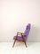 Scandinavian Armchair with Purple Fabric, 1960s, Image 2