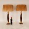 Vintage Empire Table Lamps in Faux Rosewood & Gilded Brass, 1980s, Set of 2 9