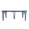 Vintage Spanish Hand-Painted Porcelain Dining Table with Blue Bamboo Legs from Manises 5