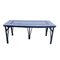 Vintage Spanish Hand-Painted Porcelain Dining Table with Blue Bamboo Legs from Manises, Image 6