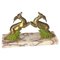 Art Deco Brown Antelopes Book Ends in Marble and Brass, France, 1940, Set of 2 1