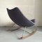 F595 Rocking Chair in Blue Fabric and Steel by Geoffrey Harcourt for Artifort, 1960s 4
