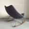 Rocking Chair F595 en Tissu Bleu et Acier par Geoffrey Harcourt pour Artifort, 1960s 4