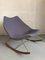 F595 Rocking Chair in Blue Fabric and Steel by Geoffrey Harcourt for Artifort, 1960s 1