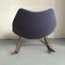 F595 Rocking Chair in Blue Fabric and Steel by Geoffrey Harcourt for Artifort, 1960s 3