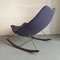 F595 Rocking Chair in Blue Fabric and Steel by Geoffrey Harcourt for Artifort, 1960s 2