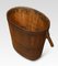 Oval-Shaped Log Bin with Oak Frame and Iron Bands 3