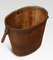 Oval-Shaped Log Bin with Oak Frame and Iron Bands 6