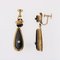 Fine Pearls, Onyx and 18 Karat Yellow Gold Dangle Earrings, 19th Century, Set of 2 8