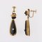 Fine Pearls, Onyx and 18 Karat Yellow Gold Dangle Earrings, 19th Century, Set of 2, Image 8