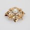 Modern Cultured Pearl and 18 Karat Yellow Gold Star Brooch 5