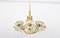 Large Brass and Crystal Glass Chandelier by Sische, Germany, 1970s 3