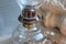 Vintage Glass Kerosene Oil Lamp, 20th Century 5