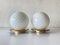 Italian Ball Glass and Brass Table Lamps, Italy, 1960s, Set of 2, Image 1